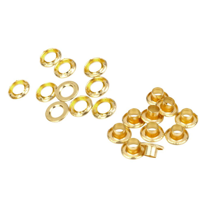 Crofta 10 Pieces Copper Tent Awning Grommets Tarp Eyelets Replacement Kit Gold