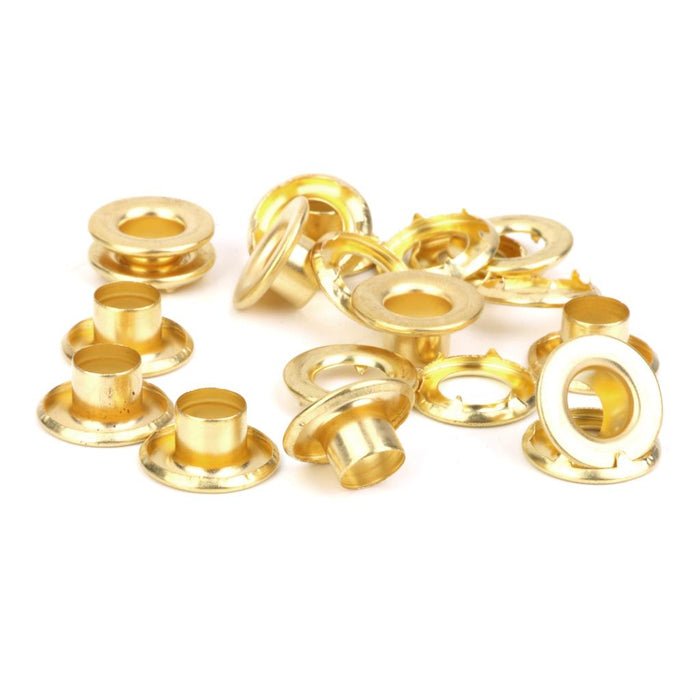 Crofta 10 Pieces Copper Tent Awning Grommets Tarp Eyelets Replacement Kit Gold