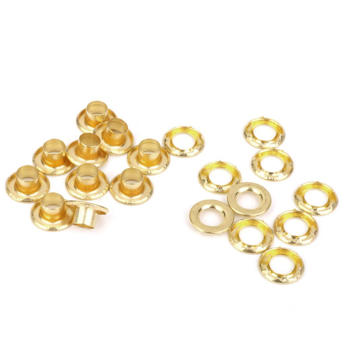 Crofta 10 Pieces Copper Tent Awning Grommets Tarp Eyelets Replacement Kit Gold