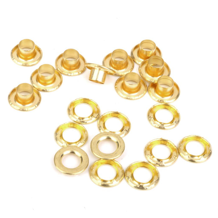 Crofta 10 Pieces Copper Tent Awning Grommets Tarp Eyelets Replacement Kit Gold