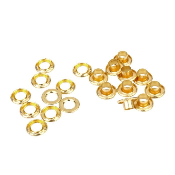 Crofta 10 Pieces Copper Tent Awning Grommets Tarp Eyelets Replacement Kit Gold