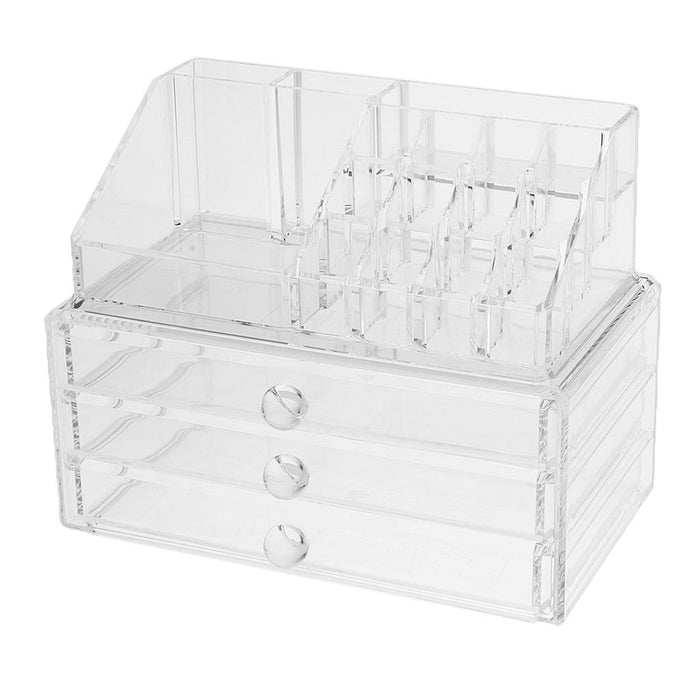 Crofta Acrylic Lipstick Holder Cosmetic Organizer Storage Makeup Box Drawer Clear