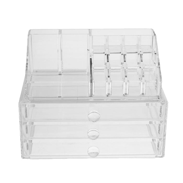 Crofta Acrylic Lipstick Holder Cosmetic Organizer Storage Makeup Box Drawer Clear