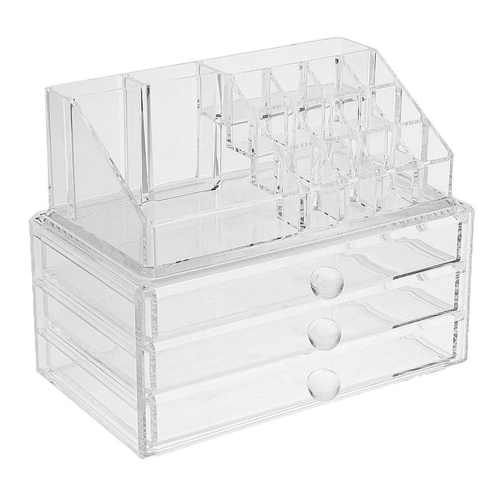 Crofta Acrylic Lipstick Holder Cosmetic Organizer Storage Makeup Box Drawer Clear