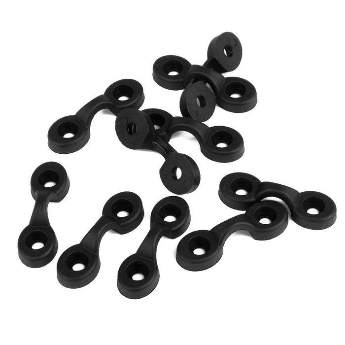 Crofta 10 Pieces Kayak Tie Down Deck Pad Eye Loops & 6 Pieces Canoe Boats Bungee J Lashing Hooks