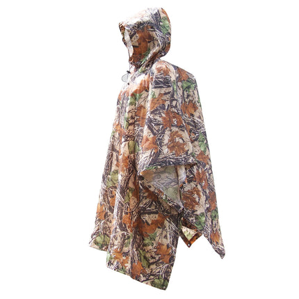 Crofta Waterproof Bionic Raincoat Poncho Hunting Riding Camping Hiking Camouflage