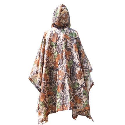 Crofta Waterproof Bionic Raincoat Poncho Hunting Riding Camping Hiking Camouflage