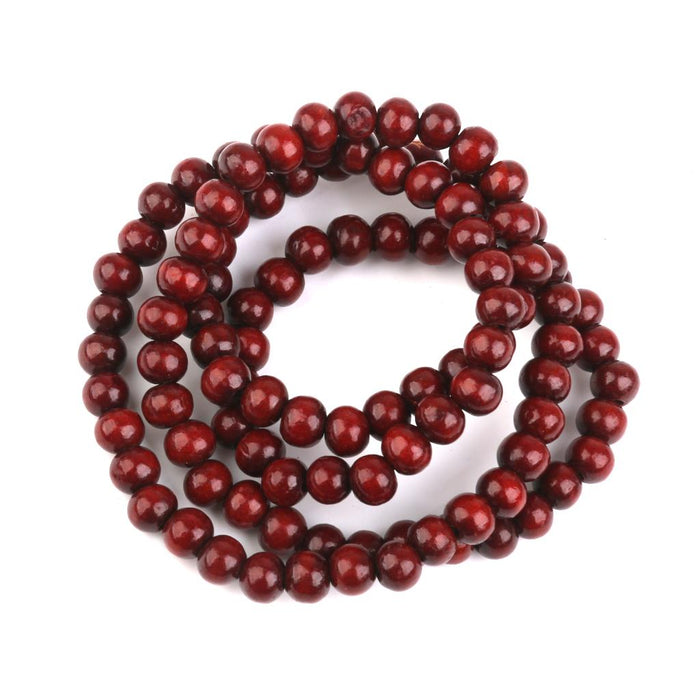 Crofta Wood 108pcs Prayer Beads Buddha Mala Buddhist Bracelet Chain Purplish Red