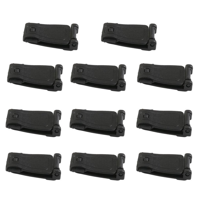 Crofta 10pcs Black Molle Webbing Connecting Clips Strap Buckle Backpack Bag Clip