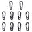 Crofta 10Pcs Black Alloy Keychain Snap Buckle Carabiner Camping Hiking Spring Hooks