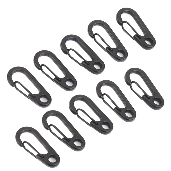 Crofta 10Pcs Black Alloy Keychain Snap Buckle Carabiner Camping Hiking Spring Hooks