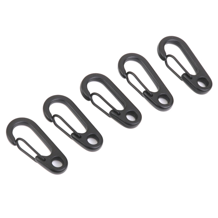 Crofta 10Pcs Black Alloy Keychain Snap Buckle Carabiner Camping Hiking Spring Hooks