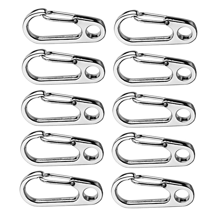 Crofta 10Pcs Silver Alloy Keychain Snap Buckle Carabiner Camping Hiking Spring Hook