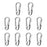 Crofta 10Pcs Silver Alloy Keychain Snap Buckle Carabiner Camping Hiking Spring Hook