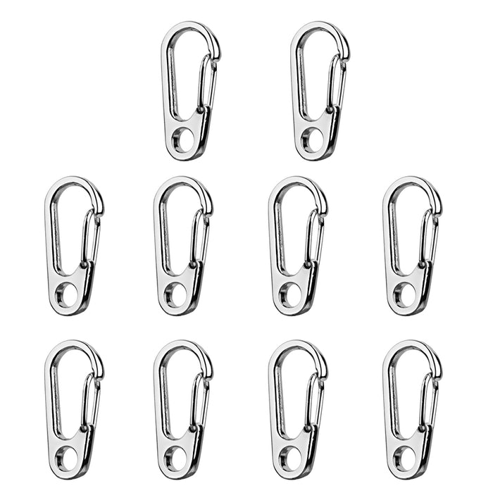 Crofta 10Pcs Silver Alloy Keychain Snap Buckle Carabiner Camping Hiking Spring Hook