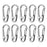 Crofta 10Pcs Silver Alloy Keychain Snap Buckle Carabiner Camping Hiking Spring Hook