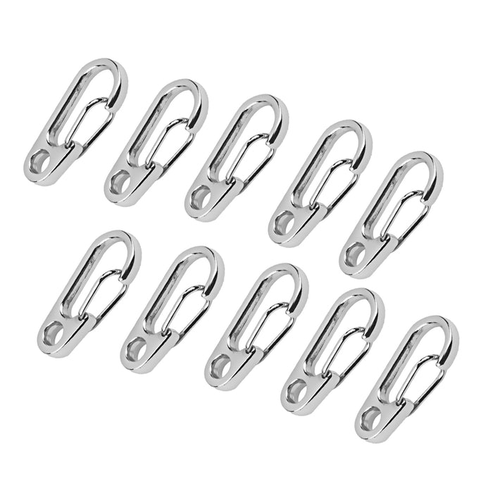 Crofta 10Pcs Silver Alloy Keychain Snap Buckle Carabiner Camping Hiking Spring Hook