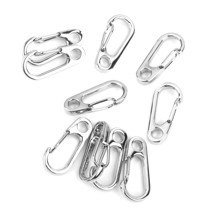 Crofta 10Pcs Silver Alloy Keychain Snap Buckle Carabiner Camping Hiking Spring Hook