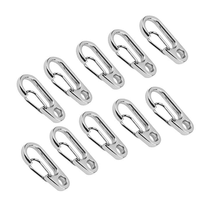 Crofta 10Pcs Silver Alloy Keychain Snap Buckle Carabiner Camping Hiking Spring Hook