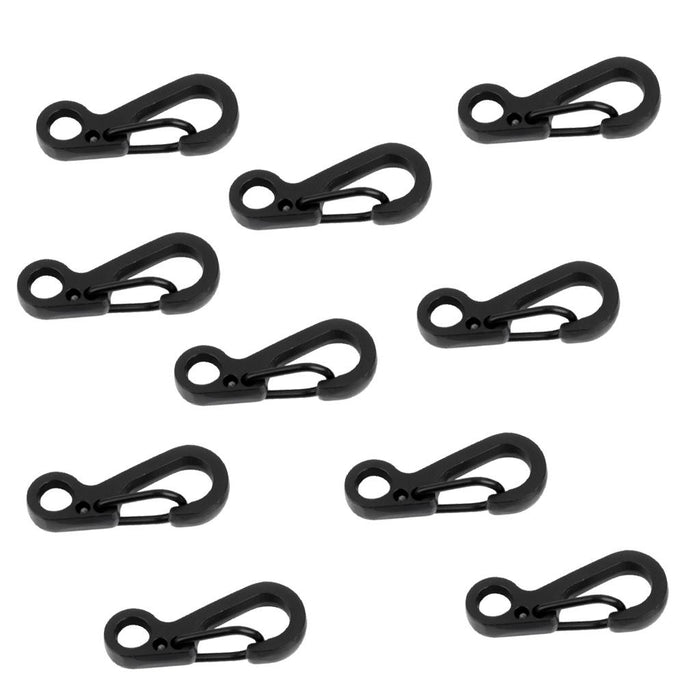 Crofta 10pcs Black Hanging Buckle Carabiner Clip Snap Spring Hook Keychain Keyring