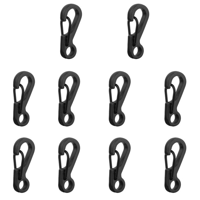 Crofta 10pcs Black Hanging Buckle Carabiner Clip Snap Spring Hook Keychain Keyring