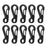 Crofta 10pcs Black Hanging Buckle Carabiner Clip Snap Spring Hook Keychain Keyring