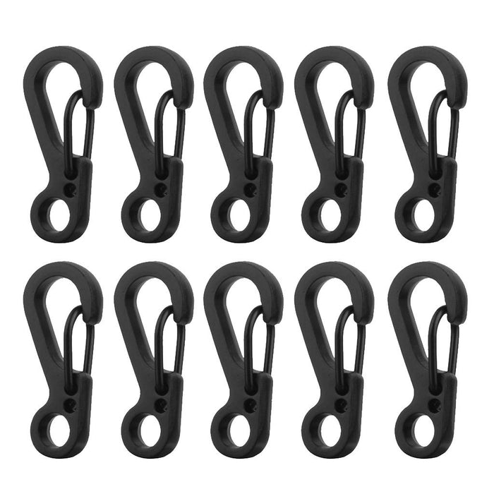 Crofta 10pcs Black Hanging Buckle Carabiner Clip Snap Spring Hook Keychain Keyring