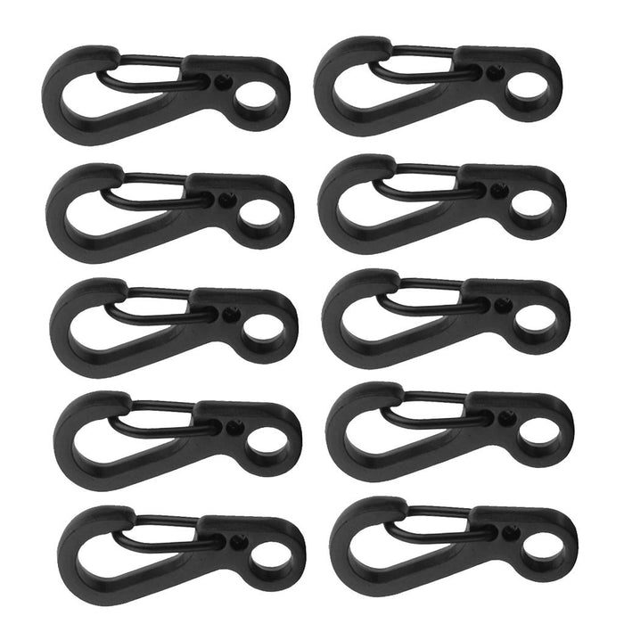 Crofta 10pcs Black Hanging Buckle Carabiner Clip Snap Spring Hook Keychain Keyring