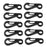 Crofta 10pcs Black Hanging Buckle Carabiner Clip Snap Spring Hook Keychain Keyring