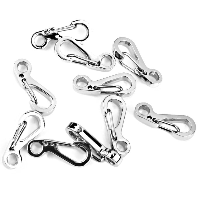 Crofta 10pcs Silver Hanging Buckle Carabiner Clip Snap Spring Hook Keychain Keyring