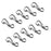 Crofta 10pcs Silver Hanging Buckle Carabiner Clip Snap Spring Hook Keychain Keyring