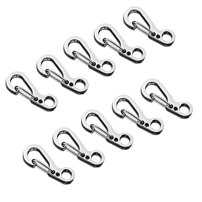 Crofta 10pcs Silver Hanging Buckle Carabiner Clip Snap Spring Hook Keychain Keyring