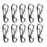 Crofta 10pcs Silver Hanging Buckle Carabiner Clip Snap Spring Hook Keychain Keyring