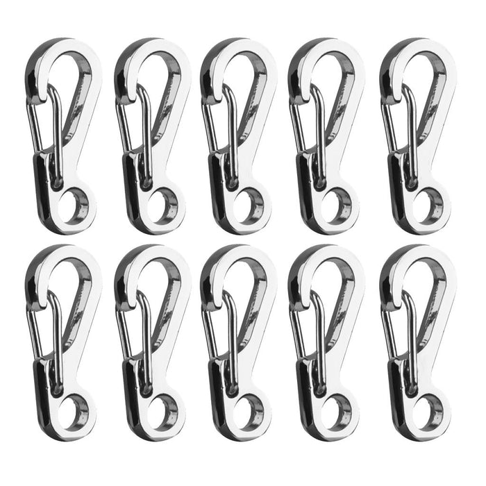 Crofta 10pcs Silver Hanging Buckle Carabiner Clip Snap Spring Hook Keychain Keyring