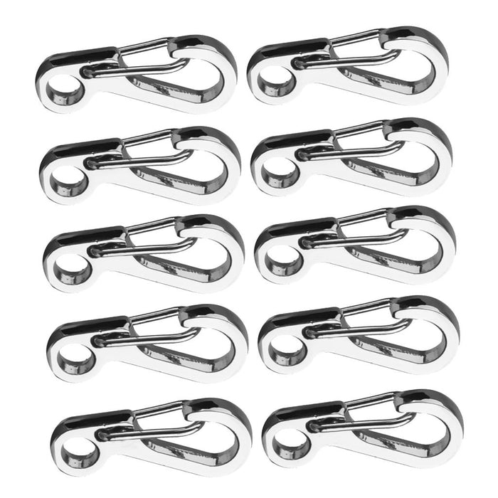 Crofta 10pcs Silver Hanging Buckle Carabiner Clip Snap Spring Hook Keychain Keyring