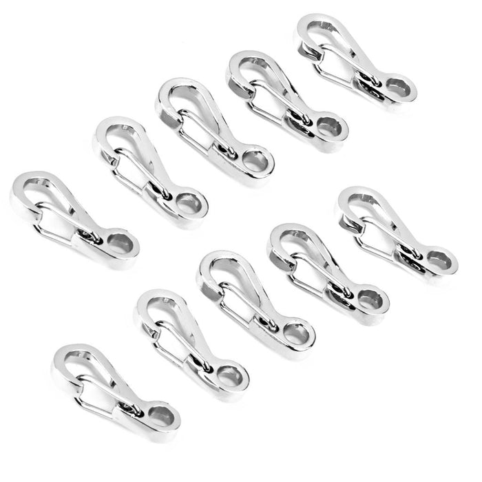 Crofta 10pcs Silver Hanging Buckle Carabiner Clip Snap Spring Hook Keychain Keyring