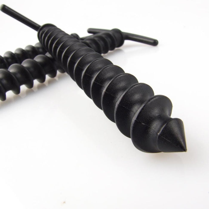 Crofta 10 Pieces Black Plastic Spiral Camping Awning Tent Anchor Ground Stakes Pegs