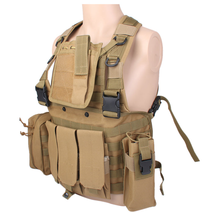 Tactical Molle Assault Military Army Airsoft Tactical SWAT Vest - Tan