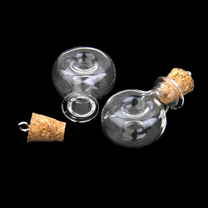 Crofta 10 Glass Cork Bottle XO Winebottle Jars Vials Wishing Bottles DIY Pendants