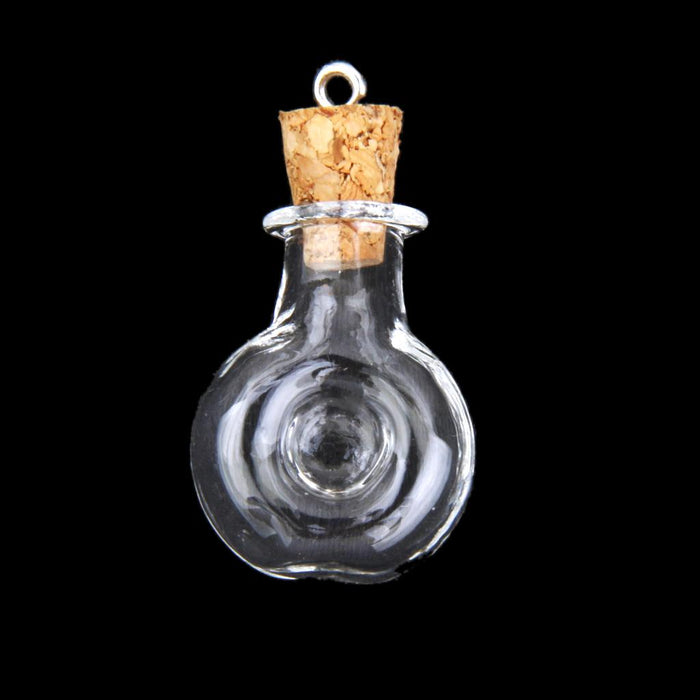 Crofta 10 Glass Cork Bottle XO Winebottle Jars Vials Wishing Bottles DIY Pendants