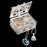 Crofta Small Silver Plated Crystal Rhinestone Hollow Enamel Jewelry Trinket Box