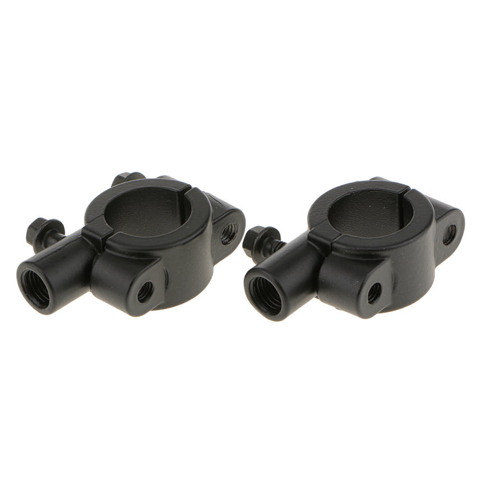 Crofta 1 Pair 10mm Motorcycle Bike Handlebar Mirror Clamp Mounting Bracket black