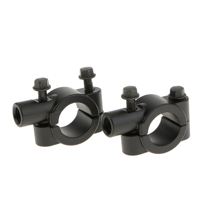 Crofta 1 Pair 10mm Motorcycle Bike Handlebar Mirror Clamp Mounting Bracket black