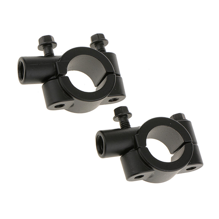 Crofta 1 Pair 10mm Motorcycle Bike Handlebar Mirror Clamp Mounting Bracket black