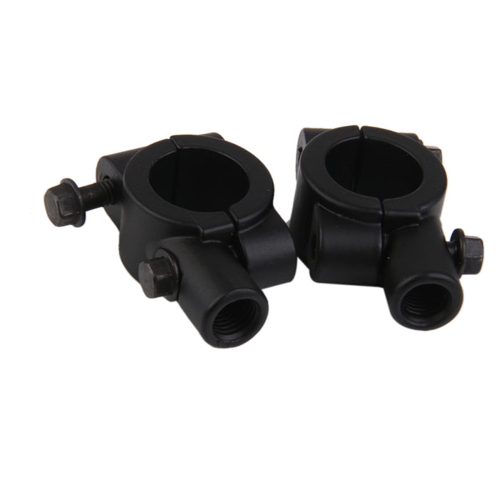 Crofta 1 Pair 10mm Motorcycle Bike Handlebar Mirror Clamp Mounting Bracket black