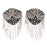 Crofta 1 Pair Rock Silver Tassel Link Chain Rivet Epaulet Shoulder Boards Badge