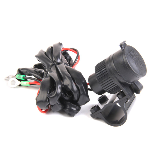 Crofta 12V Car Motorcycle Cigarette Lighter Power Socket Plug Outlet with Bracket