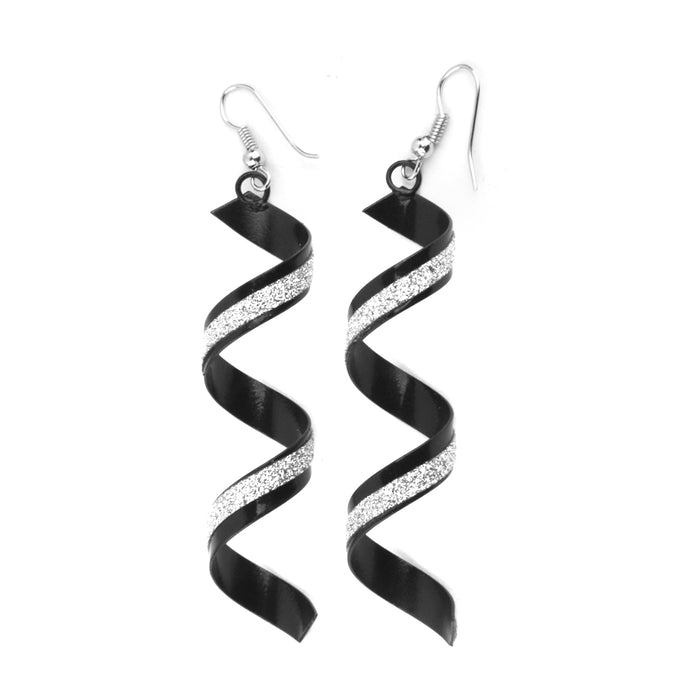 Crofta 1 Pair Fashion Women Lady Twisted Wire Frosted Dangle Earrings - Black