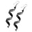 Crofta 1 Pair Fashion Women Lady Twisted Wire Frosted Dangle Earrings - Black