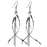 Crofta 1 Pair Fashion Women Lady Long Dangle Tassel Chain Earrings Studs - Silver